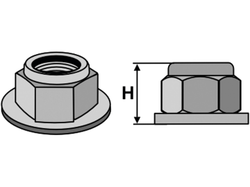 Industriehof® Bundmutter M 12 x 1,75 - 8.8, Höhe 16 mm, selbstsichernd, Polystop, 51-1022 Industriehof® Bundmutter M 12 x 1,75 - 8.8, Höhe 16 mm, selbstsichernd, Polystop, 51-1022