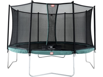 Berg Trampolin "Favorit 430" grün, Ø 430 cm, Höhe 270 cm, mit Sicherheitsnetz "Comfort", 35.14.02.01 Berg Trampolin "Favorit 430" grün, Ø 430 cm, Höhe 270 cm, mit Sicherheitsnetz "Comfort", 35.14.02.01