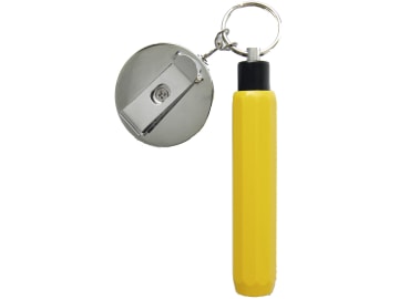 Kreidehalter mit Rückzugclip zur Befestigung am Hosenbund oder Gürtel für Kreiden bis 12 mm Durchmesser Kreidehalter mit Rückzugclip zur Befestigung am Hosenbund oder Gürtel für Kreiden bis 12 mm Durchmesser