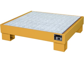 Bauer® Auffangwanne "AW 60-2/M" Auffangvolumen max. 61 l, für 4 x 60 l-Fass, mit Gitterrost, lackiert gelborange (RAL 2000) Bauer® Auffangwanne "AW 60-2/M" Auffangvolumen max. 61 l, für 4 x 60 l-Fass, mit Gitterrost, lackiert gelborange (RAL 2000)