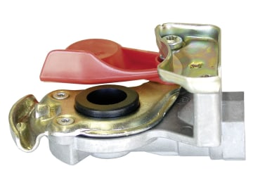 Wabco Kupplungskopf rot, für Anhänger, 2-Kreis-Anlage, Vorrat, M 16 x 1,5 IG Parker Wabco Kupplungskopf rot, für Anhänger, 2-Kreis-Anlage, Vorrat, M 16 x 1,5 IG Parker