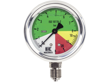 Agrotop Glyzerin-Manometer, Anschluss 1/4" AG unten, 0 bis 25 bar, flüssigdüngerfest, 10212 Agrotop Glyzerin-Manometer, Anschluss 1/4" AG unten, 0 bis 25 bar, flüssigdüngerfest, 10212
