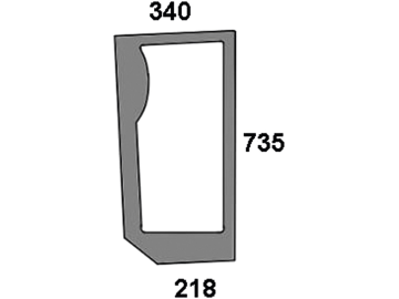 Frontscheibe, grün, unten links, geklebt, Siebdruck, für Case IH MXM120-190, Fiat M100-160, Ford New Holland TM115-190, TS80-115, 6010-6080, 7030-7060 Frontscheibe, grün, unten links, geklebt, Siebdruck, für Case IH MXM120-190, Fiat M100-160, Ford New Holland TM115-190, TS80-115, 6010-6080, 7030-7060