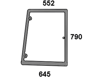 Seitenscheibe, grün, rechts, Siebdruck, für Case IH MXM120-190, Fiat M100-160, Ford TM115-190,TS80-115, 6010-7060, Ford New Holland TM115-190, TS90-TS115 Seitenscheibe, grün, rechts, Siebdruck, für Case IH MXM120-190, Fiat M100-160, Ford TM115-190,TS80-115, 6010-7060, Ford New Holland TM115-190, TS90-TS115