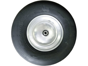 Knochenmuß Komplettrad 4.80/4.00 - 8 / 400x100 Rille, Felge Stahlblech, silber lackiert, Achse 100 x 17 mm Knochenmuß Komplettrad 4.80/4.00 - 8 / 400x100 Rille, Felge Stahlblech, silber lackiert, Achse 100 x 17 mm