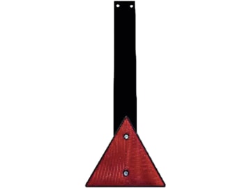 Rückstrahler dreieckig, rot, Höhe 214 mm, mit Pendel aus Kunststoff Rückstrahler dreieckig, rot, Höhe 214 mm, mit Pendel aus Kunststoff