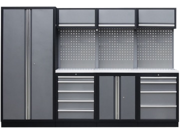 Werkstattschrank "2" mit Edelstahl-Arbeitsplatte, 2.000 x 2.955 mm Werkstattschrank "2" mit Edelstahl-Arbeitsplatte, 2.000 x 2.955 mm