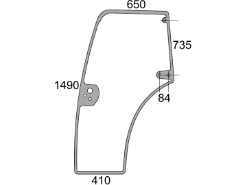 Türscheibe, grün, links, Siebdruck, für Case IH JX-C, Ford New Holland TN, 400er, Steyr Kompakt Türscheibe, grün, links, Siebdruck, für Case IH JX-C, Ford New Holland TN, 400er, Steyr Kompakt
