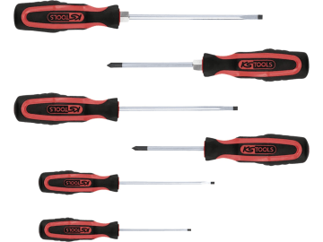 KS Tools Schraubendrehersatz "ErgoTorquePlus" , 6-teilig, Schlitz/Kreuzschlitz, Aufhängeloch im Griff KS Tools Schraubendrehersatz "ErgoTorquePlus" , 6-teilig, Schlitz/Kreuzschlitz, Aufhängeloch im Griff