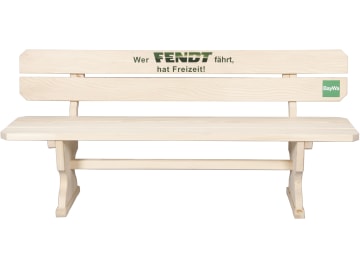 Braun Sitzbank mit Rückenlehne und FENDT-Schriftzug, Fichte; Tanne Braun Sitzbank mit Rückenlehne und FENDT-Schriftzug, Fichte; Tanne