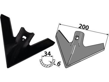 Industriehof® Hackschar "KH6", Arbeitsbreite 200 mm, Stärke 6 mm, universal, 1.KH6 Industriehof® Hackschar "KH6", Arbeitsbreite 200 mm, Stärke 6 mm, universal, 1.KH6