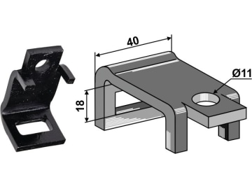 Industriehof® Zinkenhalter "B" 40 x 5,5 mm für Federzinken 25 x 8 mm, Passender Rahmen 40 x 10 mm, universal, 2.HH30 Industriehof® Zinkenhalter "B" 40 x 5,5 mm für Federzinken 25 x 8 mm, Passender Rahmen 40 x 10 mm, universal, 2.HH30