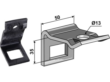 Industriehof® Zinkenhalter "D" 50 x 6 mm für Federzinken 32 x 10 mm mit Verstärkungsfeder 32 x 10 mm, Passender Rahmen 50 x 15 mm, universal, 1.HH17-3109 Industriehof® Zinkenhalter "D" 50 x 6 mm für Federzinken 32 x 10 mm mit Verstärkungsfeder 32 x 10 mm, Passender Rahmen 50 x 15 mm, universal, 1.HH17-3109