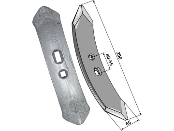 Industriehof® Spitzschar "MF 2 1/2" 65 x 290 x 10 mm für Doublet Record, HE-VA, Kongskilde, 101.40.063-10 Industriehof® Spitzschar "MF 2 1/2" 65 x 290 x 10 mm für Doublet Record, HE-VA, Kongskilde, 101.40.063-10
