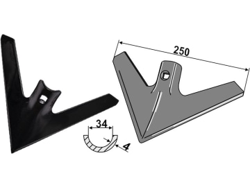 Industriehof® Hackschar "KH5", Arbeitsbreite 250 mm, Stärke 4 mm, universal, 1.KH5 Industriehof® Hackschar "KH5", Arbeitsbreite 250 mm, Stärke 4 mm, universal, 1.KH5