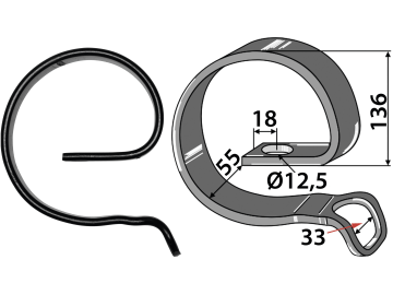 Industriehof® Verstärkungsfeder 32 x 10 mm, Ø 136 mm, für universal, 1.W241030-2 Industriehof® Verstärkungsfeder 32 x 10 mm, Ø 136 mm, für universal, 1.W241030-2