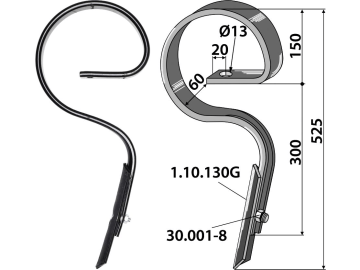 Industriehof® Kultureggenzinken gerade 525 x 12 mm für Amazone/BBG, Lemken, 1.0562 Industriehof® Kultureggenzinken gerade 525 x 12 mm für Amazone/BBG, Lemken, 1.0562