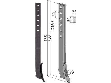 Industriehof® Spurlockerzinken 765 x 25 x 50 mm mit Schar, für Väderstad, 101.IND-614 Industriehof® Spurlockerzinken 765 x 25 x 50 mm mit Schar, für Väderstad, 101.IND-614