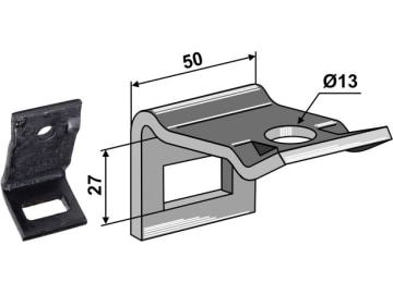 Industriehof® Zinkenhalter "D" 50 x 6 mm für Federzinken 32 x 12 mm, Passender Rahmen 50 x 15 mm, universal, 1.HH17-3105 Industriehof® Zinkenhalter "D" 50 x 6 mm für Federzinken 32 x 12 mm, Passender Rahmen 50 x 15 mm, universal, 1.HH17-3105