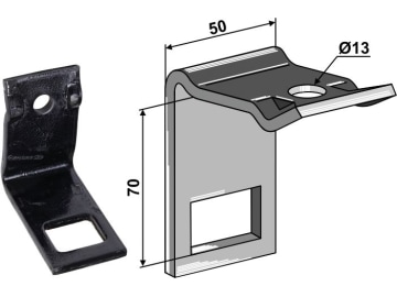 Industriehof® Zinkenhalter "D" 50 x 6 mm für Federzinken 32 x 10 mm mit Verstärkungsfeder 32 x 10 mm, Passender Rahmen 50 x 50 mm, universal, 1.HH17-3117 Industriehof® Zinkenhalter "D" 50 x 6 mm für Federzinken 32 x 10 mm mit Verstärkungsfeder 32 x 10 mm, Passender Rahmen 50 x 50 mm, universal, 1.HH17-3117