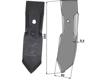 Industriehof® Spitzschar 295 x 80 mm gebogen für Nichols Schnellwechselsystem, 101.QC-383C Industriehof® Spitzschar 295 x 80 mm gebogen für Nichols Schnellwechselsystem, 101.QC-383C