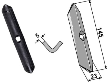 Industriehof® Spitzschar 145 x 23 mm gerade, universal für Kultureggen- und Garezinken, 2.2034 Industriehof® Spitzschar 145 x 23 mm gerade, universal für Kultureggen- und Garezinken, 2.2034