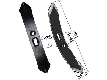 Industriehof® Spitzschar 400 x 55 mm universal für Blattfederzinken "GOLIATH"; Köckerling: Vario (alte Ausführung), 101.272 Industriehof® Spitzschar 400 x 55 mm universal für Blattfederzinken "GOLIATH"; Köckerling: Vario (alte Ausführung), 101.272