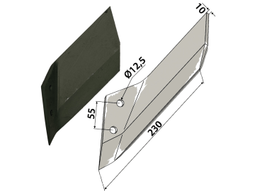 Industriehof® Scharflügel links/rechts 230 mm für Lemken Karat, Vergl. Nr. 337 4461/337 4460 Industriehof® Scharflügel links/rechts 230 mm für Lemken Karat, Vergl. Nr. 337 4461/337 4460