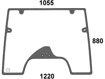 Frontscheibe, grün, ausstellbar, Siebdruck, für Case IH CS78-150, Ford New Holland TVT135-195, T7520-7550, Steyr M9078-9145, CVT120-170 Frontscheibe, grün, ausstellbar, Siebdruck, für Case IH CS78-150, Ford New Holland TVT135-195, T7520-7550, Steyr M9078-9145, CVT120-170