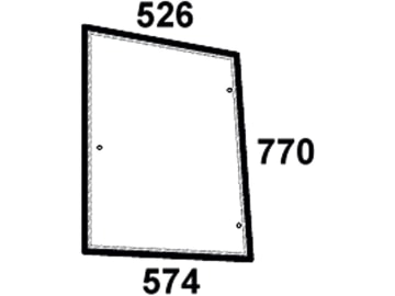 Seitenscheibe, grün, links, Siebdruck, für Case IH JX55 - JX95 - Kabine JX, Ford New Holland TD 55D - TD 95D - Kabine TDD Seitenscheibe, grün, links, Siebdruck, für Case IH JX55 - JX95 - Kabine JX, Ford New Holland TD 55D - TD 95D - Kabine TDD