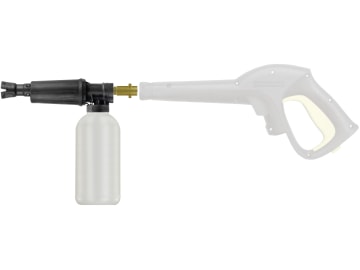 Schaumlanze "Easyfoamer ST-73.1" mit Dosierung und Flasche, Anschluss Bajonett K, Messing Schaumlanze "Easyfoamer ST-73.1" mit Dosierung und Flasche, Anschluss Bajonett K, Messing