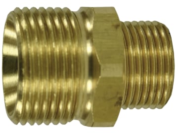 Gewindenippel M 22 AG - 1/2" AG Messing, für Kärcher; Hand- und Drehverschraubungen Gewindenippel M 22 AG - 1/2" AG Messing, für Kärcher; Hand- und Drehverschraubungen