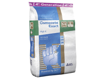 Osmocote® Exact High K 5-6 M umhüllter NPK 12+7+19 Dünger mit hohem Kaliumanteil und eine Wirkungsdauer von 5 - 6 Monaten 25 kg Sack Osmocote® Exact High K 5-6 M umhüllter NPK 12+7+19 Dünger mit hohem Kaliumanteil und eine Wirkungsdauer von 5 - 6 Monaten 25 kg Sack