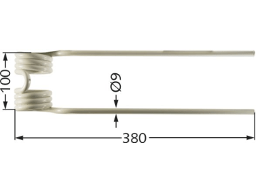 Kreiselheuerzinken links/rechts, 380 x 100 x 9 mm, für Pöttinger Kreiselheuer, Eurohit, Hit Kreiselheuerzinken links/rechts, 380 x 100 x 9 mm, für Pöttinger Kreiselheuer, Eurohit, Hit