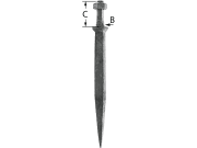 Eggenzinken, 150 mm, M 12, gerade, Qualitäts-Rundstahl, gesenkgeschmiedet, ungehärtet, Naturhart C 45 Eggenzinken, 150 mm, M 12, gerade, Qualitäts-Rundstahl, gesenkgeschmiedet, ungehärtet, Naturhart C 45
