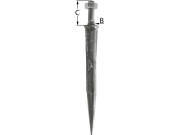 Sterneggenzinken, 200 mm, M 16, gerade, 1a-Qualitäts-Borstahl, vergütet und spezialgehärtet Sterneggenzinken, 200 mm, M 16, gerade, 1a-Qualitäts-Borstahl, vergütet und spezialgehärtet