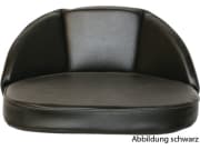 Sitzkissen, schwarz, Kunstleder, 1-teilig mit 20 cm Rücken, Riemenbefestigung Sitzkissen, schwarz, Kunstleder, 1-teilig mit 20 cm Rücken, Riemenbefestigung