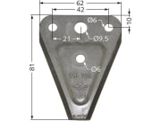 ESM Messerklinge 81 x 62 x 2,65 mm, Bidux, glatt, für Busatis ESM Messerklinge 81 x 62 x 2,65 mm, Bidux, glatt, für Busatis