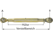 Oberlenker A 22,25 mm/B Kat. 2, M 30 x 3,5, Länge 535 – 835 mm, für Fendt Oberlenker A 22,25 mm/B Kat. 2, M 30 x 3,5, Länge 535 – 835 mm, für Fendt