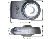 Anschweißende Kat. 2, Ø 28,4 mm, für Unterlenker Anschweißende Kat. 2, Ø 28,4 mm, für Unterlenker