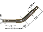Oberlenker-Stufenbolzen Kat. 1/2 232 mm x 19 mm; 25 mm Winkel 45 ° Oberlenker-Stufenbolzen Kat. 1/2 232 mm x 19 mm; 25 mm Winkel 45 °