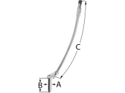 Anhängebolzen gebogen mit Zuggriff, C 630 mm Anhängebolzen gebogen mit Zuggriff, C 630 mm
