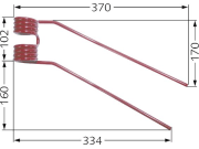 Kreiselheuerzinken rechts rot 370 x 262 x 9 mm für Deutz-Fahr Kreiselheuer KH 2 N, 4 N,6 N Kreiselheuerzinken rechts rot 370 x 262 x 9 mm für Deutz-Fahr Kreiselheuer KH 2 N, 4 N,6 N