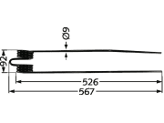 Kreiselschwaderzinken 567 x 92 x 9 mm für Deutz-Fahr Kreiselschwaderzinken 567 x 92 x 9 mm für Deutz-Fahr
