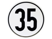 Geschwindigkeitsaufkleber 35 km/h, 200 mm Geschwindigkeitsaufkleber 35 km/h, 200 mm