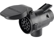 Herth + Buss Adapter 12 V, Länge 95 mm, 7-polige Fahrzeug-Steckdose auf 13-poligen Anhänger-Stecker, 51 305 471 Herth + Buss Adapter 12 V, Länge 95 mm, 7-polige Fahrzeug-Steckdose auf 13-poligen Anhänger-Stecker, 51 305 471