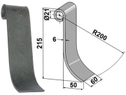 Schlegelmesser 215 x 60 x 6 mm, Bohrung 21 mm, für Holmer, Ropa Fräsen Schlegelmesser 215 x 60 x 6 mm, Bohrung 21 mm, für Holmer, Ropa Fräsen
