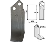 Industriehof® Fräsmesser rechts 190 x 65 x 7 mm, Bohrung 14,5 mm für Krone Industriehof® Fräsmesser rechts 190 x 65 x 7 mm, Bohrung 14,5 mm für Krone