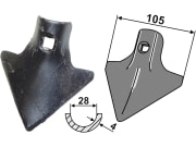 Industriehof® Hackschar "KH1", Arbeitsbreite 105 mm, Stärke 4 mm, universal, 1.KH1 Industriehof® Hackschar "KH1", Arbeitsbreite 105 mm, Stärke 4 mm, universal, 1.KH1