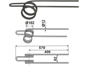 Striegelzinken 570 x 12 mm für Eberhardt, Lemken, Rabe Striegelzinken 570 x 12 mm für Eberhardt, Lemken, Rabe